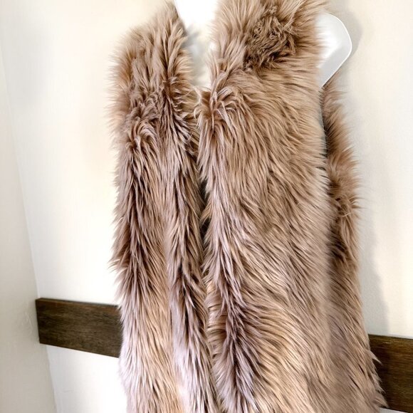 Dylan Faux Fur Vest L Champagne Warm Womens - Picture 6 of 8